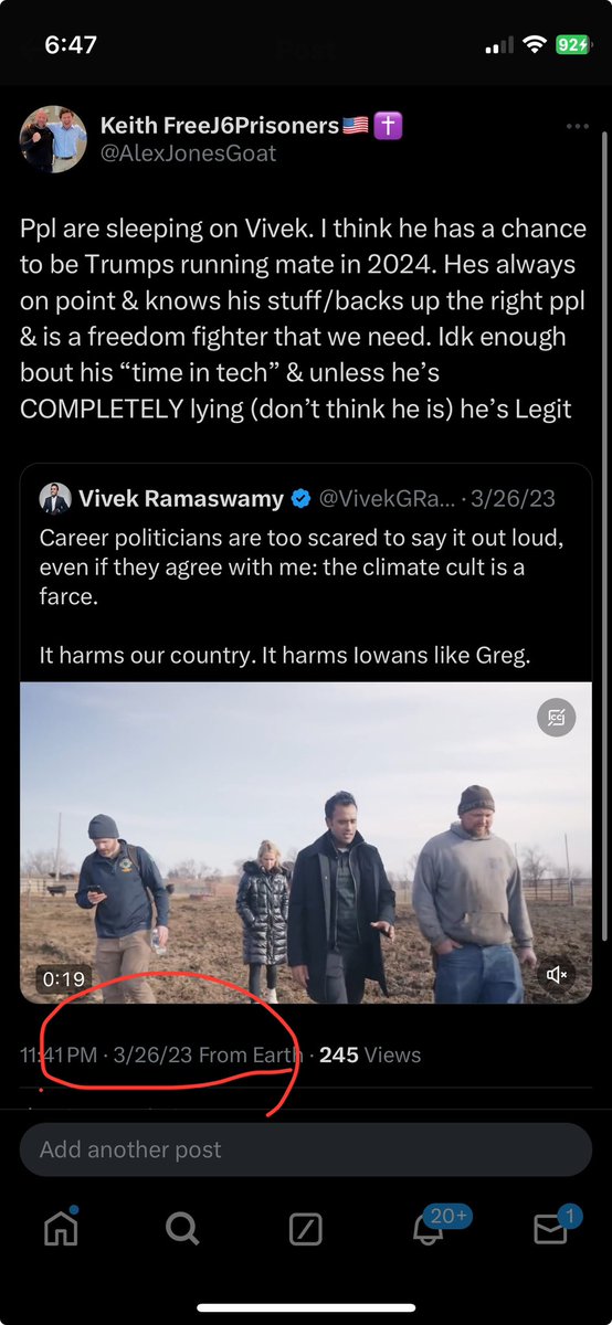 Americaonly9's tweet photo. @realchasegeiser I do as well. I am the conductor of the Vivek for VP train 😂 #CheckTheDates https://t.co/Fk5eOFjwZ0