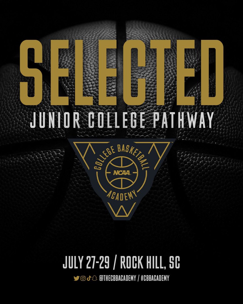 Honored to announce that I've been selected to attend the Junior College Pathway at the 2024 NCAA College Basketball Academy in Rock Hill, SC from July 27-29! #CBBAcademy