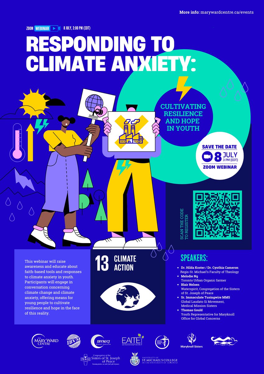 Please join us for an important webinar on #youth #climateanxiety organized by <a href="/MaryWard_Centre/">MaryWardCentreTO</a> on Mon. July 8 at 3 pm EDT. Hope to see you there!