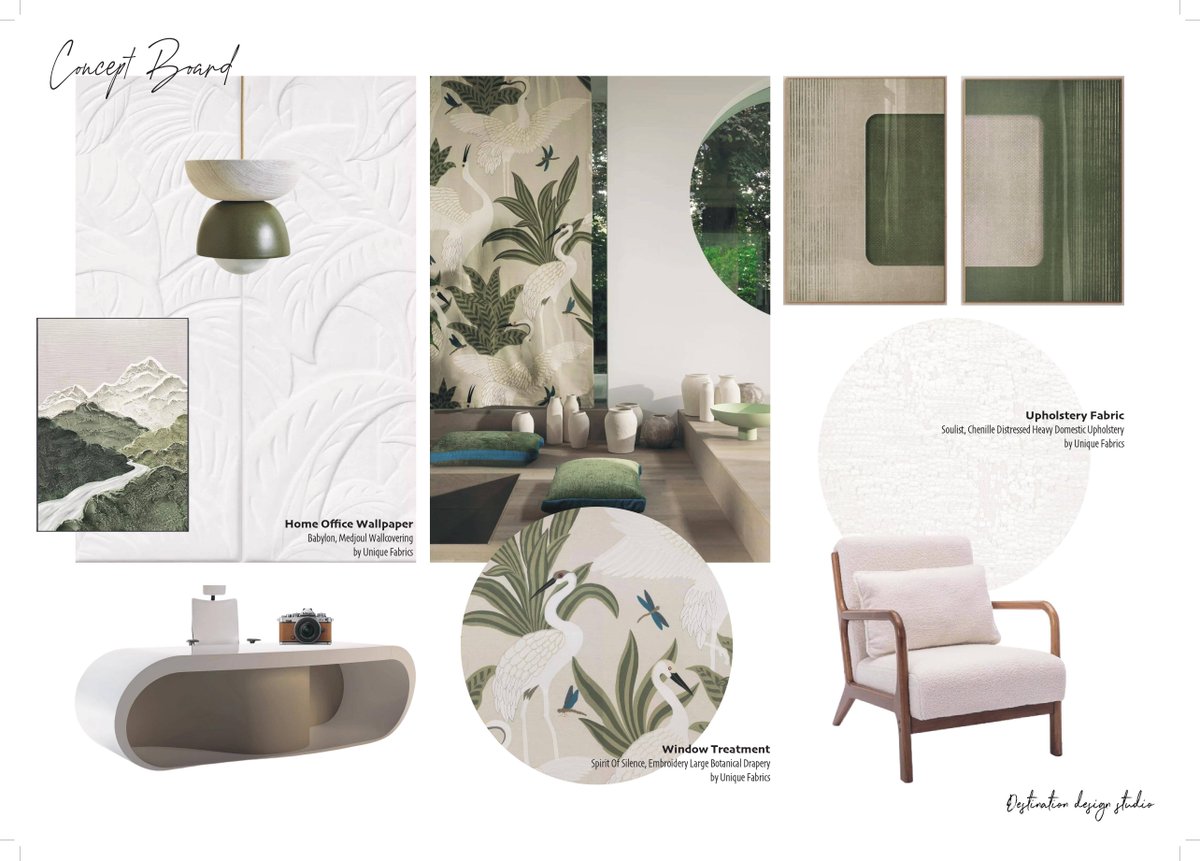 Check out this amazing work by  ISCD student Lauren Tyson, who has chosen a natural, earthy colour palette for her clients space with lots of texture, pattern and shape to add visual interest resulting in a cohesive and very luxurious feel to each zone.