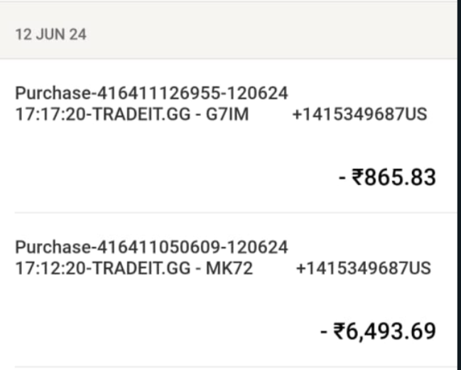 85$ Scam by <a href="/tradeit_gg/">Tradeit</a>  sent mail with all the transactions details but not getting proper reply 
need refund from <a href="/tradeit_gg/">Tradeit</a> .
<a href="/Cyberdost/">CyberDost I4C</a> Sir please look into this now.