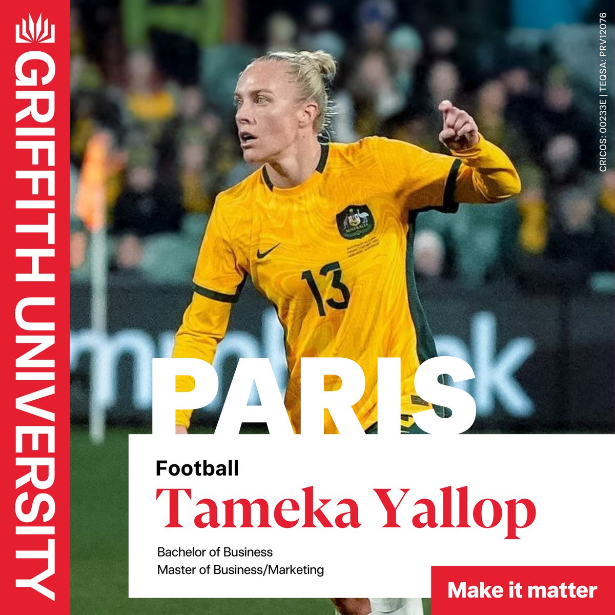 Griffith_GSC's tweet photo. Congratulations to @Griffith_Uni Alumni Tameka Yallop who's heading to Paris to take on the best in the world!
#GriffithUni #GriffithSportsCollege #EliteAthleteProgram https://t.co/YVBDSiehrQ
