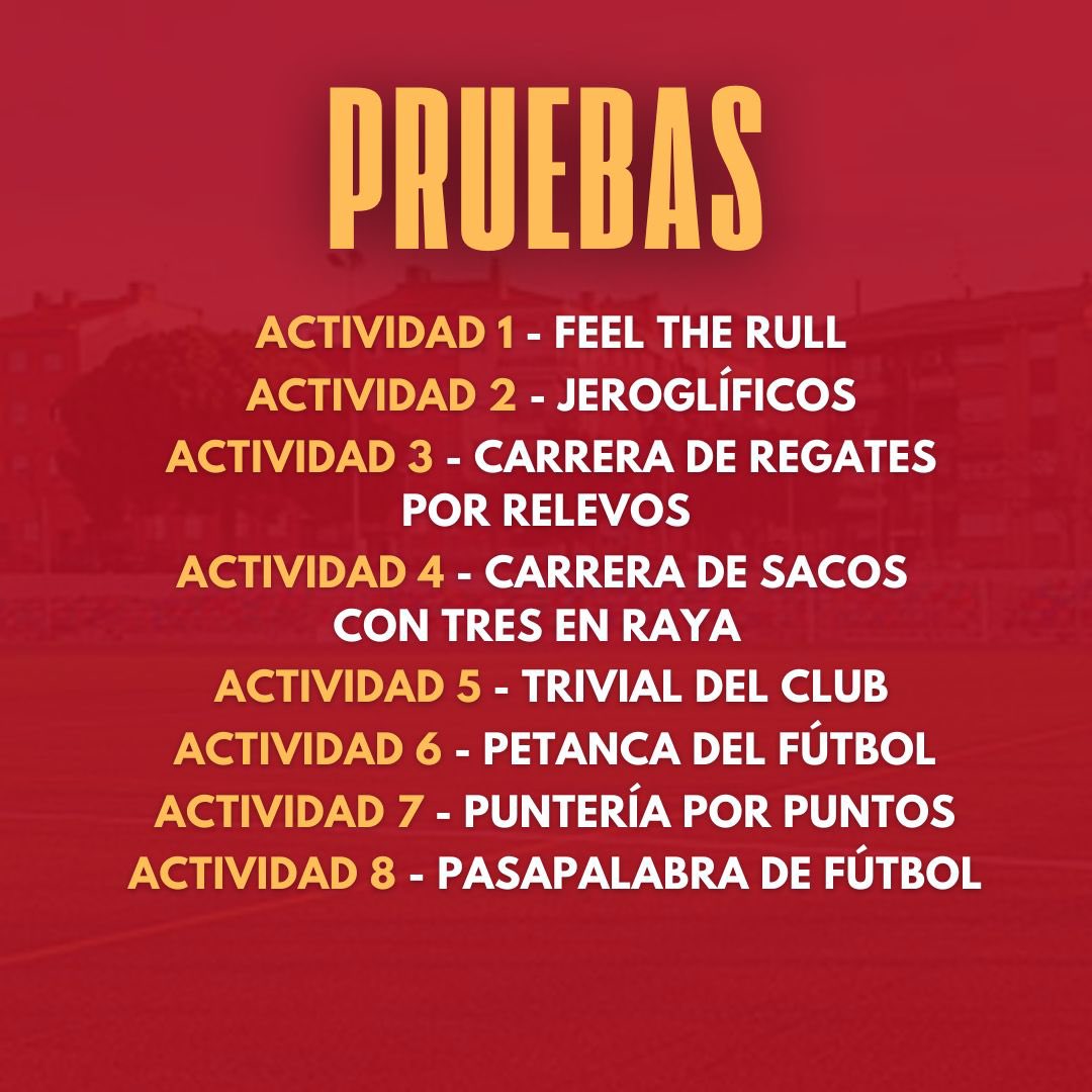 𝐆𝐈𝐌𝐂𝐀𝐍𝐀⚽️👏🏼

Aquestes són les activitats que farem el dia 𝟭𝟱 𝗱𝗲 𝗝𝘂𝗻𝘆
a la festa del 𝟮𝟱 𝗮𝗻𝗶𝘃𝗲𝗿𝘀𝗮𝗿𝗶 del club. 

Us esperem a tots al camp i esperem que gaudiu del dia. ❤️🤍👏🏼

#feeltherull