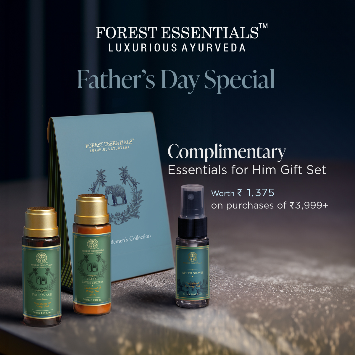 BrookefieldsCBE's tweet image. Father's Day just got even better with #ForestEssentials' exclusive offer! 

Shop for ₹3,999 &amp;amp; above to receive a complimentary Essentials for Him Gift Set worth ₹1,375. 

Don't miss out on this limited-period delight! Shop Now at the exclusive store at Brookefields. T&amp;amp;C Apply.