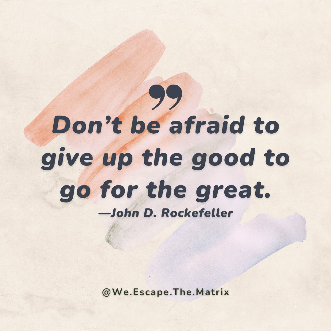 we_escapematrix's tweet image. Don&apos;t be afraid to give up the good to go for the great. 🌟

#entrepreneurlife, #hustle, #startupgrind, #businessmindset, #successquotes, #entrepreneurjourney, #femaleentrepreneur, #maleentrepreneur, #bosslife, #motivationmonday, #millionairemindset, #buildyourempire