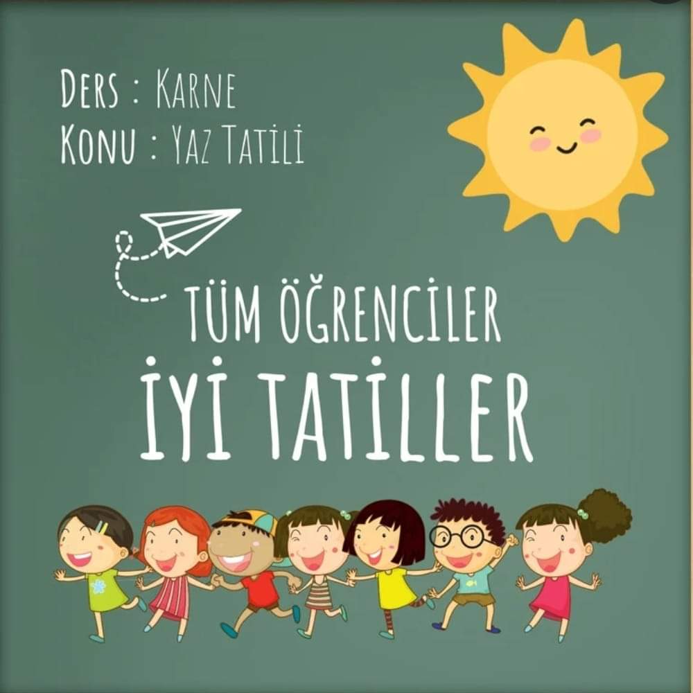 Bir eğitim-öğretim yılının daha sonuna geldik; bütün öğrencilerimizin mutluluğunu paylaşıyor ve iyi tatiller diliyoruz.  #İyiTatiller #KarneGünü