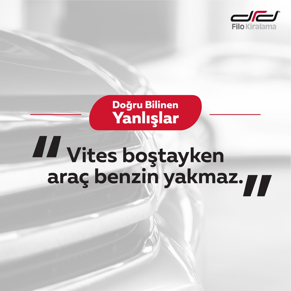 Vites boştayken aracın benzin yakmayacağı inanışı gerçek değildir. Vites boşa alındığında motor stop etmemek için rölanti devrinde çalışmaya devam eder. Bu sırada da yakıt yakar. 

#DRD #FiloKiralama #DoğruBilinenYanlışlar