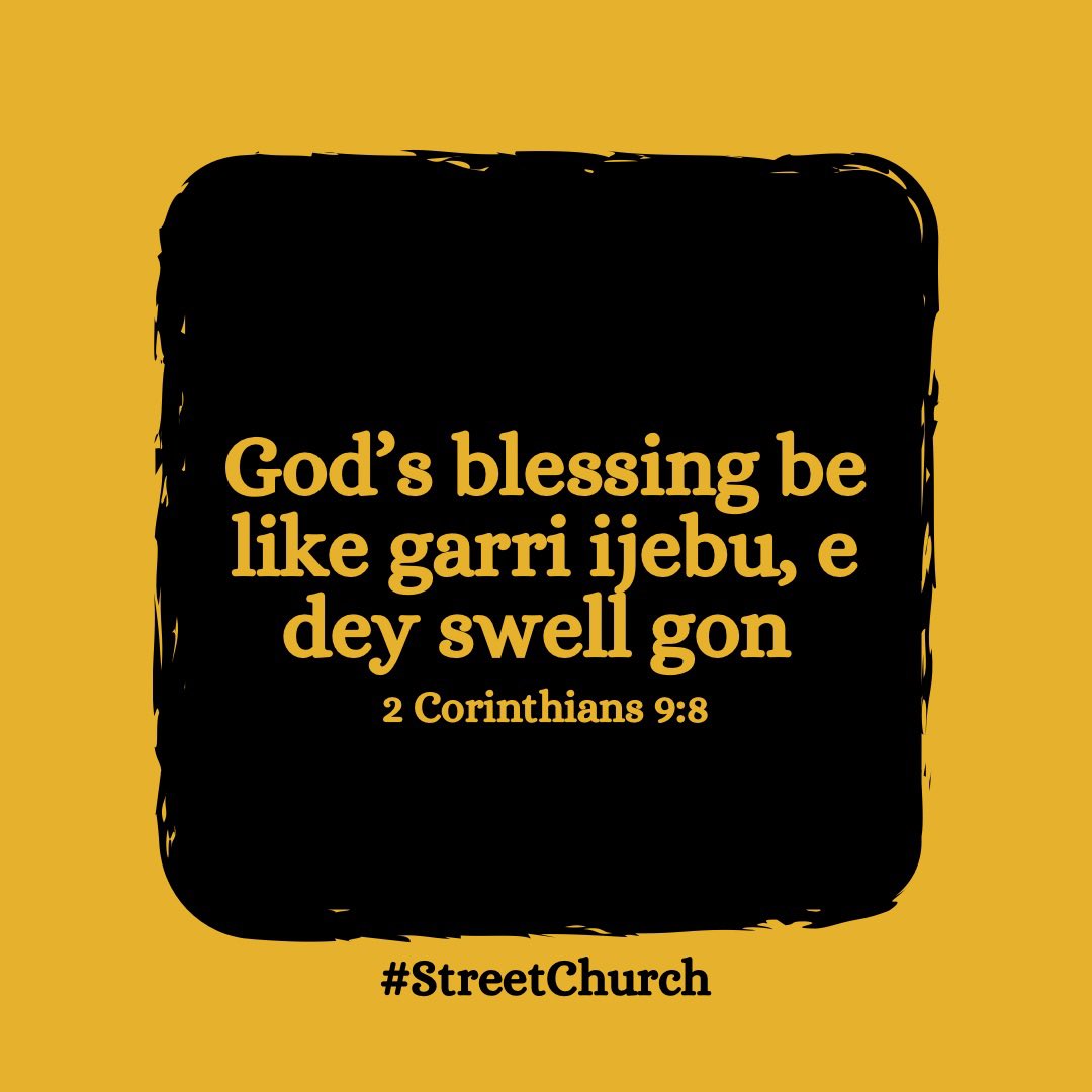 streetchurchh's tweet image. When God won bless you, he go over do am. The blessing go big so te you no go fit contain am. Remember the widow wey Elijah visit her house and bless her. The pots wey she get for house no fit contain the oil wey dey flow. She come go dey borrow more pots from her neighbors.
I…