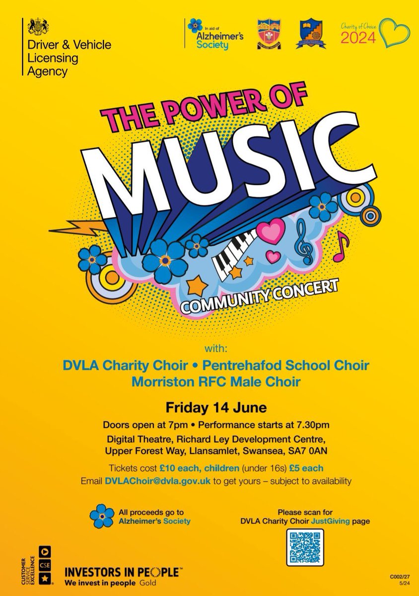 Really excited for our concert tonight in support of Alzheimer’s Society. Looking forward to seeing you there! <a href="/DVLAgovuk/">Driver and Vehicle Licensing Agency</a> <a href="/Pentrehafod/">Pentrehafod School</a> <a href="/alzheimerssoc/">Alzheimer's Society</a>
