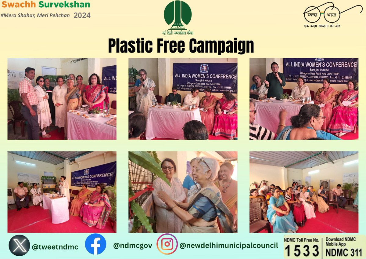 tweetndmc's tweet photo. #NDMC &amp; Why Waste Wednesday in collaboration with All India Women's Conference has established a Plastic Collection Center at its premises. This center is a crucial part of AIWC’s broader vision to promote sustainable living and environmental conservation.
#SwachhSurvekshan2024 https://t.co/POegiiCRh6