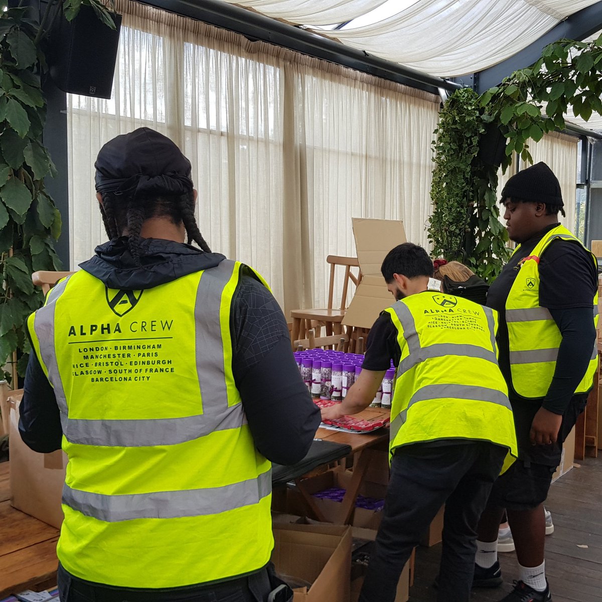 A <a href="/AlphaCrewLtd/">AlphaCrew</a> production line packing luxury gift bags at Soho Farmhouse #EventsIndustry #Events we do more than just the heavy stuff