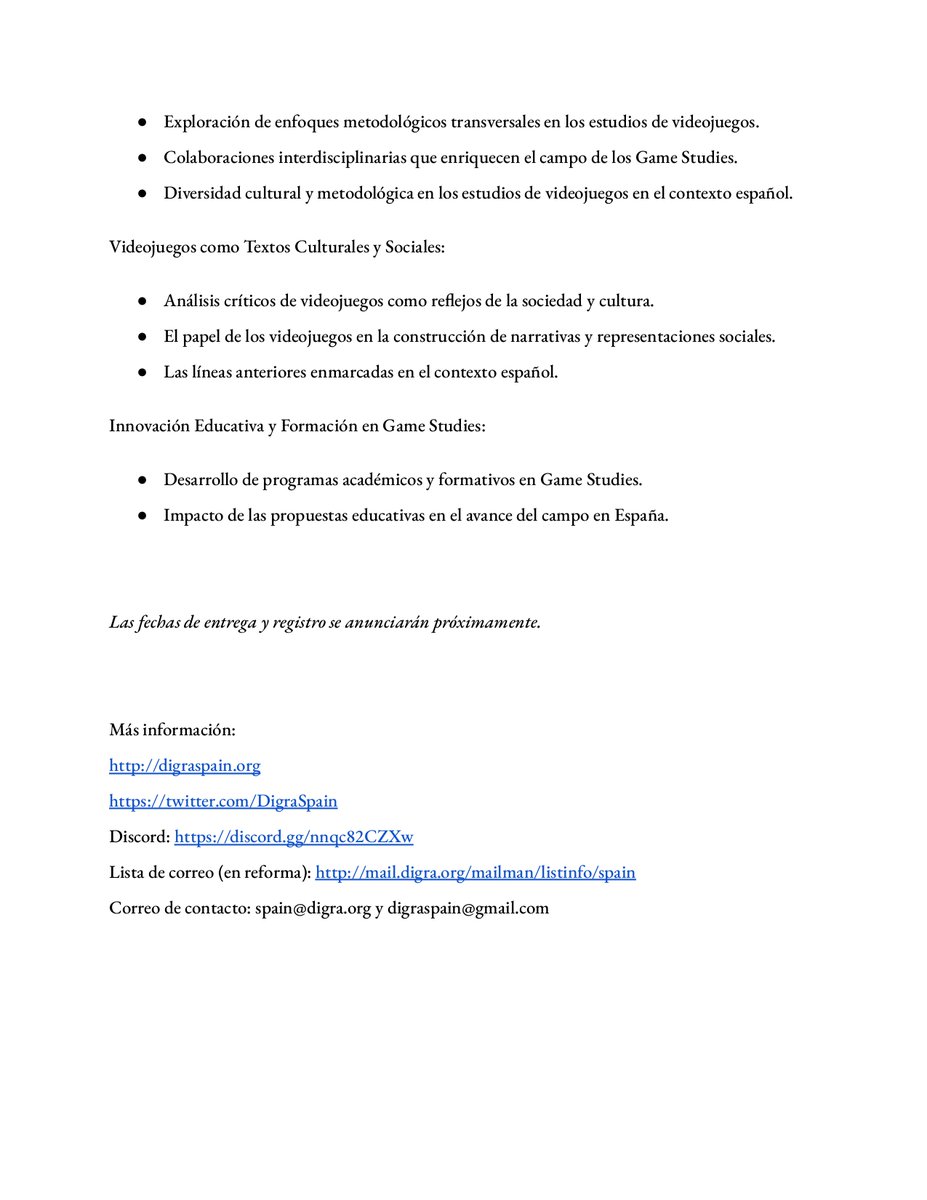 ¡ANUNCIO!

DIGRAES24 - 3er Congreso Internacional de DIGRA España

Los Game Studies en España frente al Espejo.
Reflexiones sobre la identidad de los Game Studies Hispanos

Universidad Complutense de Madrid 
11-14 de noviembre de 2024
