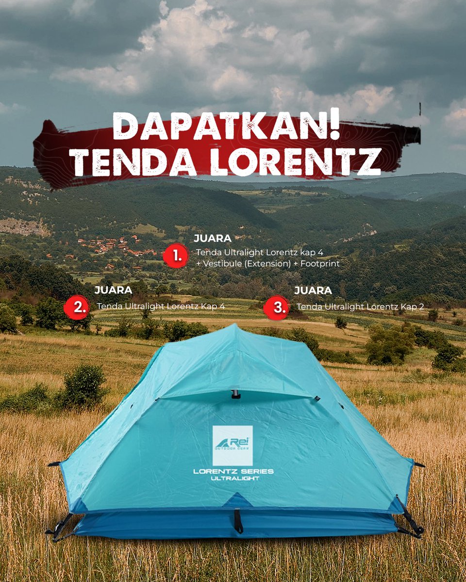 Kapan lagi Giveaway hadiahnya tenda? 🫣

Ayo lirik Instagram Arei Outdoor Gear untuk more infonya 🙌🏻