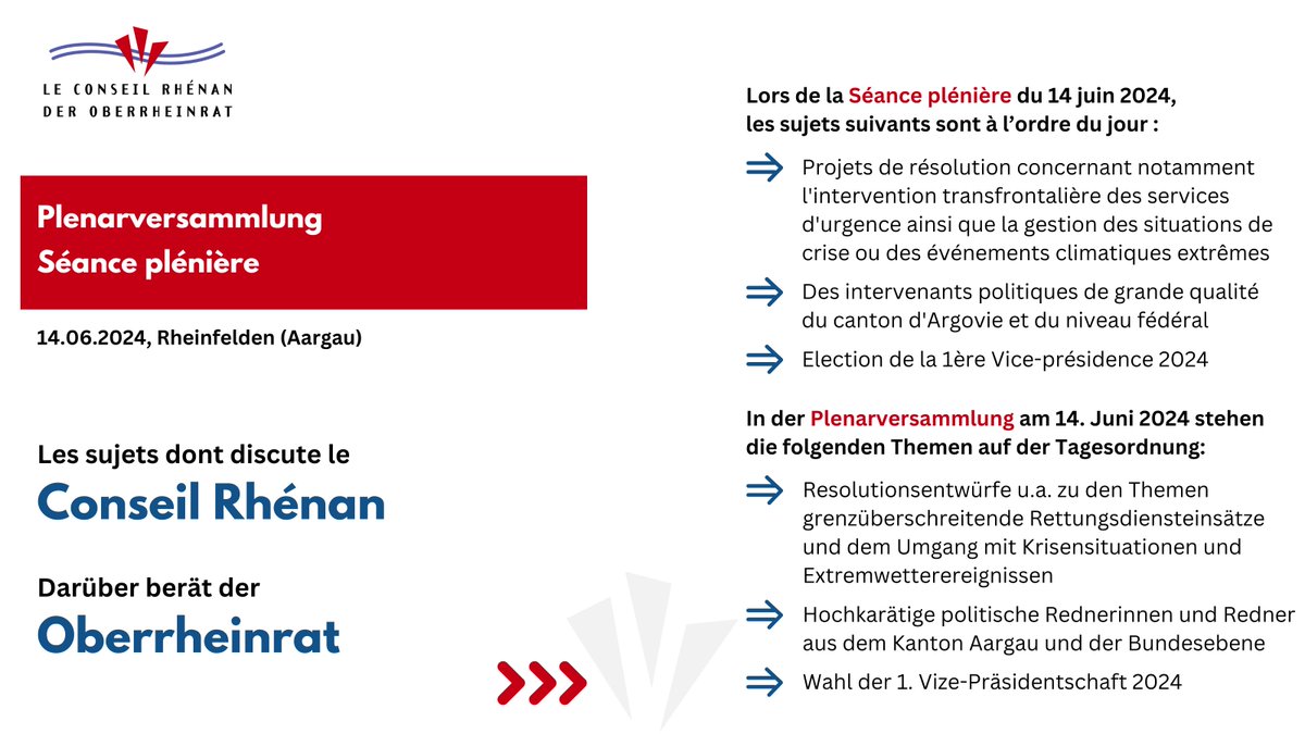 📢 Heute tagt die Plenarversammlung unter dem Vorsitz von <a href="/bea_bieber_glp/">Bea Bieber</a>, Grossrätin des Kantons Aargau, in Rheinfelden.
➖ ➖ 
📢 Aujourd'hui, la Séance plénière se réunit sous la présidence de Béa Bieber, Membre du Grand Conseil du Canton d'Argovie, à Rheinfelden.