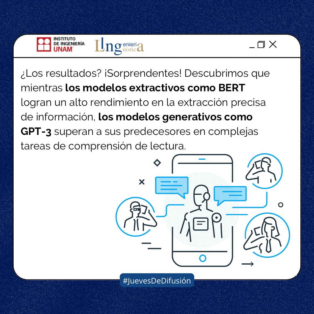 GIL_UNAM's tweet photo. Hoy en #JuevesDeDifusión hablamos sobre “Information Retrieval Techniques for Question Answering based on Pre-Trained Language Models” un estudio realizado en el GIL.

Puedes leer el estudio completo en: https://t.co/FPUNv04N58

#GILUNAM https://t.co/F1PjuljTOq