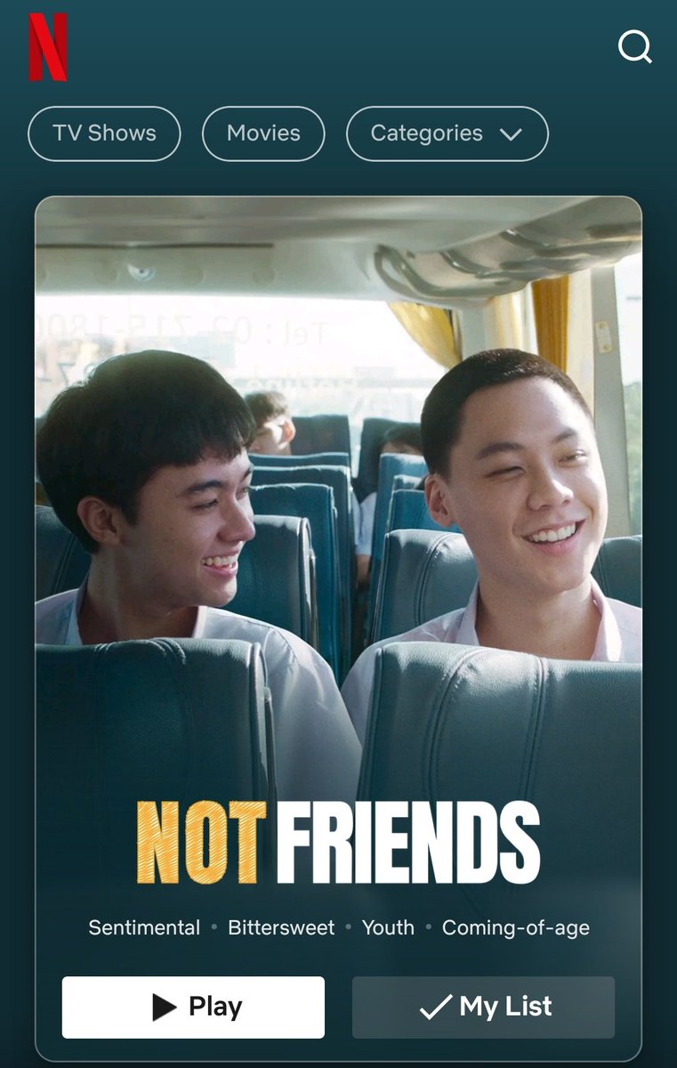 HabisNontonFilm's tweet photo. NOT FRIENDS udah tayang di Netflix!

Film tentang persahabatan &amp; filmmaking yg bagus banget. Produksi GDH emang gak main-main.

Gak perlu pikir panjang, udah nonton aja. Highly recommended! https://t.co/DG4Tb38p23