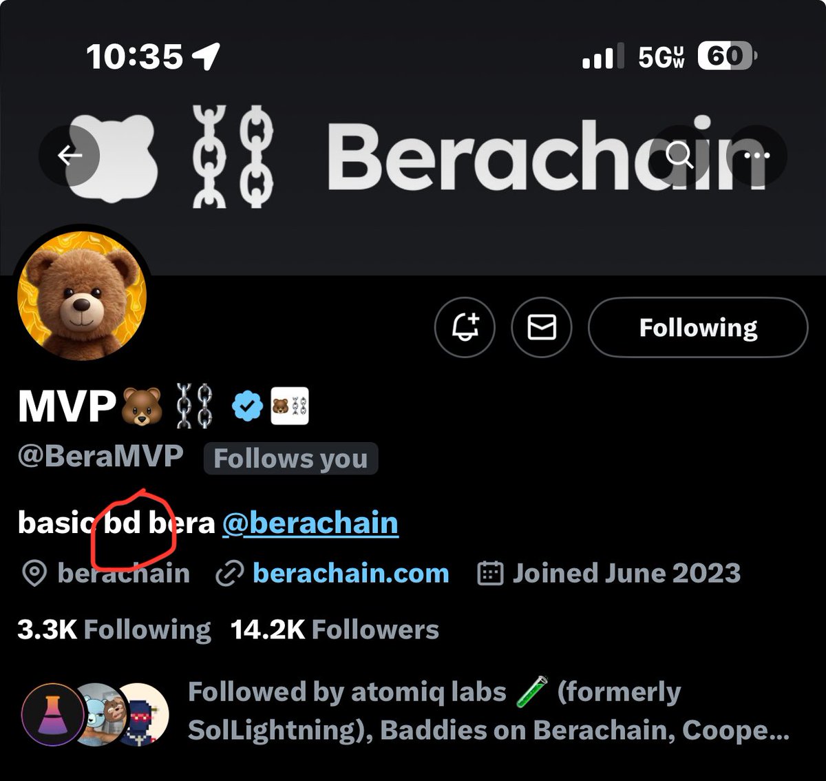 MightyMvrk's tweet photo. @BeraMVP bio checks out ✅

bd == baby daddy https://t.co/v0C8kZb8id