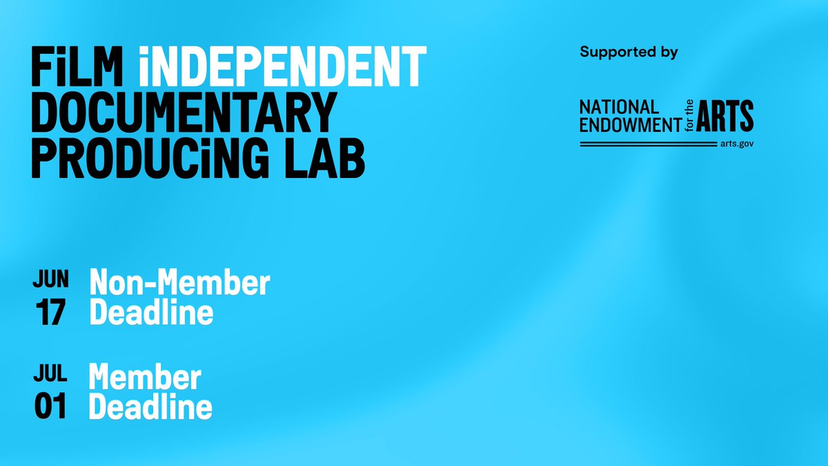 filmindependent's tweet image. Deadline approaching! Have you applied to the first annual Film Independent Documentary Producing Lab yet? Held during the Fall in Los Angeles, this lab is designed for producers working in the nonfiction space. Learn more + apply: tinyurl.com/rjx4rhfn