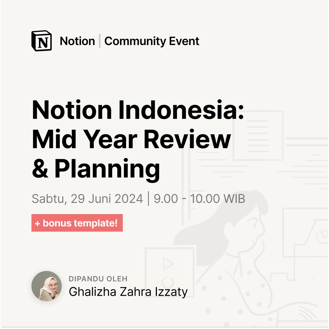 Ada yang kangen? 👀 Online event pertama kita sejak 2022, nih. Tandain kalender masing-masing, ya! 

Dipandu <a href="/chairhandles/">ghalizha z. izzaty</a>, temen-temen bakal berkesempatan untuk melakukan review dan planning tengah tahun (+bonus template buat dibawa pulang!)

🔗 RSVP → lu.ma/stil2tc7