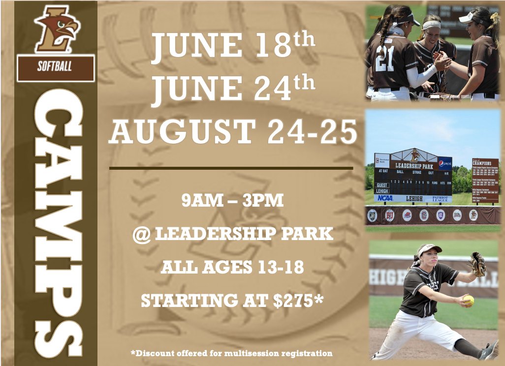 Our Elite Summer Softball Camps are right around the corner! We still have a few spots for our June camps!  Register today to secure your spot: lehighsoftballcamps.totalcamps.com/shop/EVENT 🥎

#HawksFlyTogether #GoLehigh