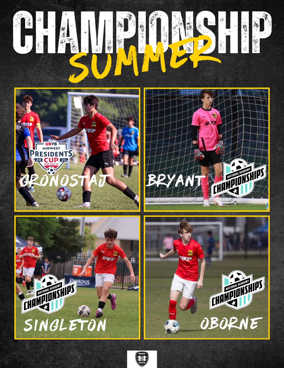 Best of luck to 4 of our guys heading into national competitions this week/weekend in New Jersey &amp; South Dakota! Best of luck gents &amp; safe travels!

🏆 National Academy Playoffs - New Jersey
       (Zach, Brayden, Jaxden)

🏆 USYS Midwest President’s Cup Regionals
       (Caden)