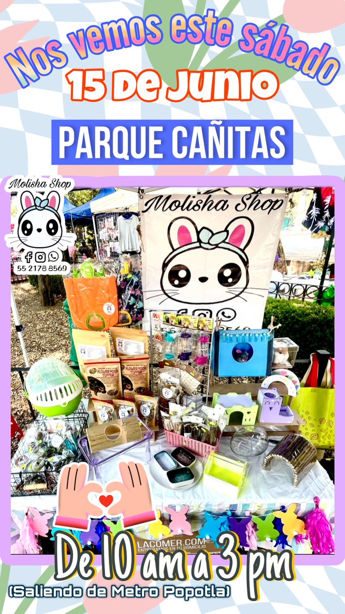 MolishaShop's tweet photo. Los esperamos este sábado 15 de junio, Parque Cañitas 
#bazar 
@AlcaldiaMHmx 
#miguelhidalgo 
#popotla 
#metrocdmx https://t.co/eOqZAsuMpr