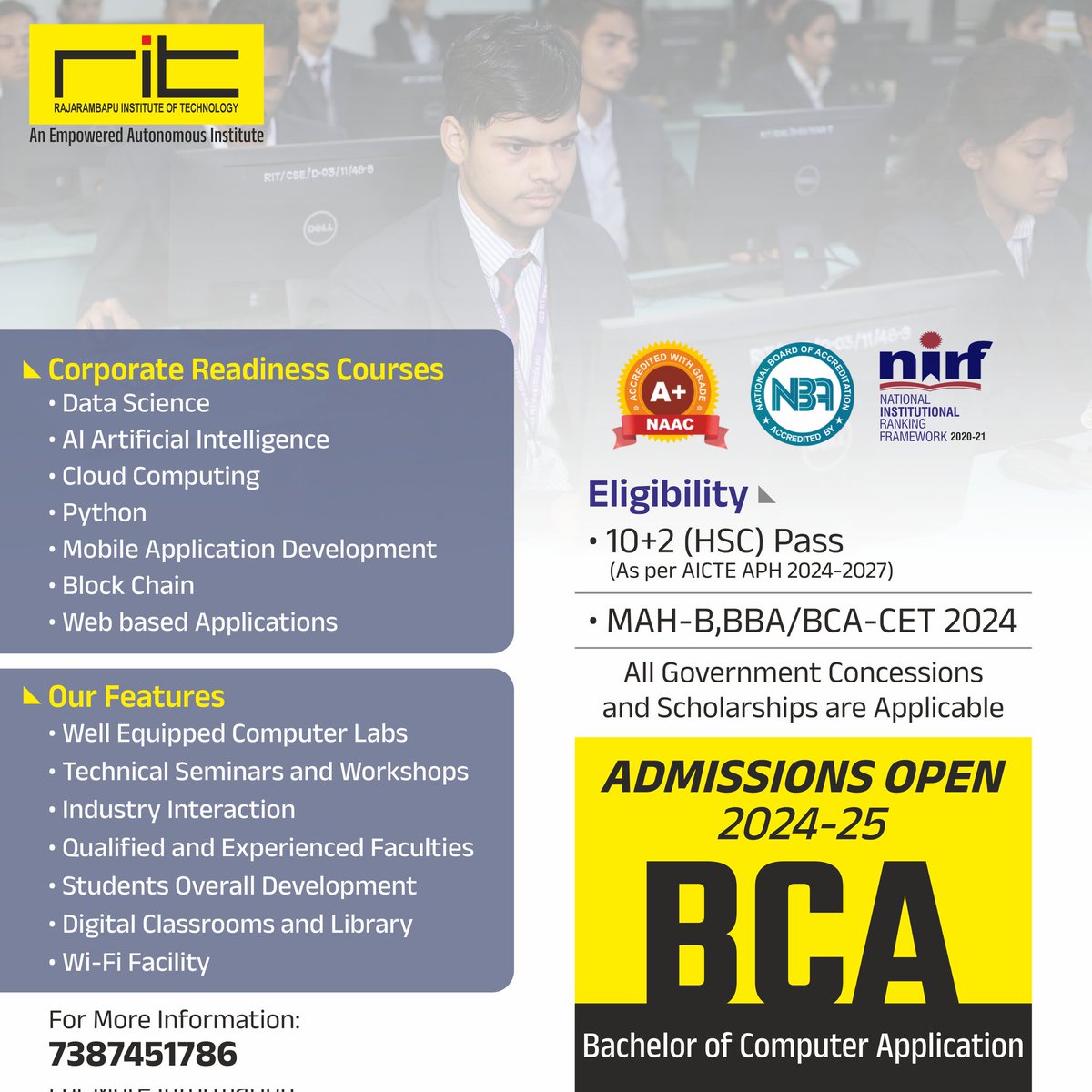 ritindia1983's tweet image. 📢 Exciting News from RIT! 🎓We are delighted to announce the launch of our AICTE-approved BCA Program! Dive into the world of computer applications with a curriculum that prepares you for the tech challenges of tomorrow.
#RITBCAProgram #AICTEApproved #ComputerApplications