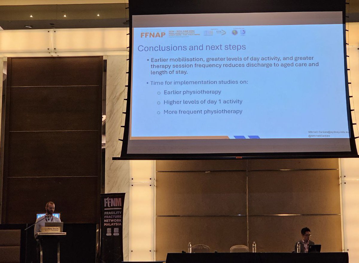 Dr Mitchell Sarkies focuses on the impact of prompt, frequent and mobilisation-focused physiotherapy on discharge outcomes of hip fracture patients
