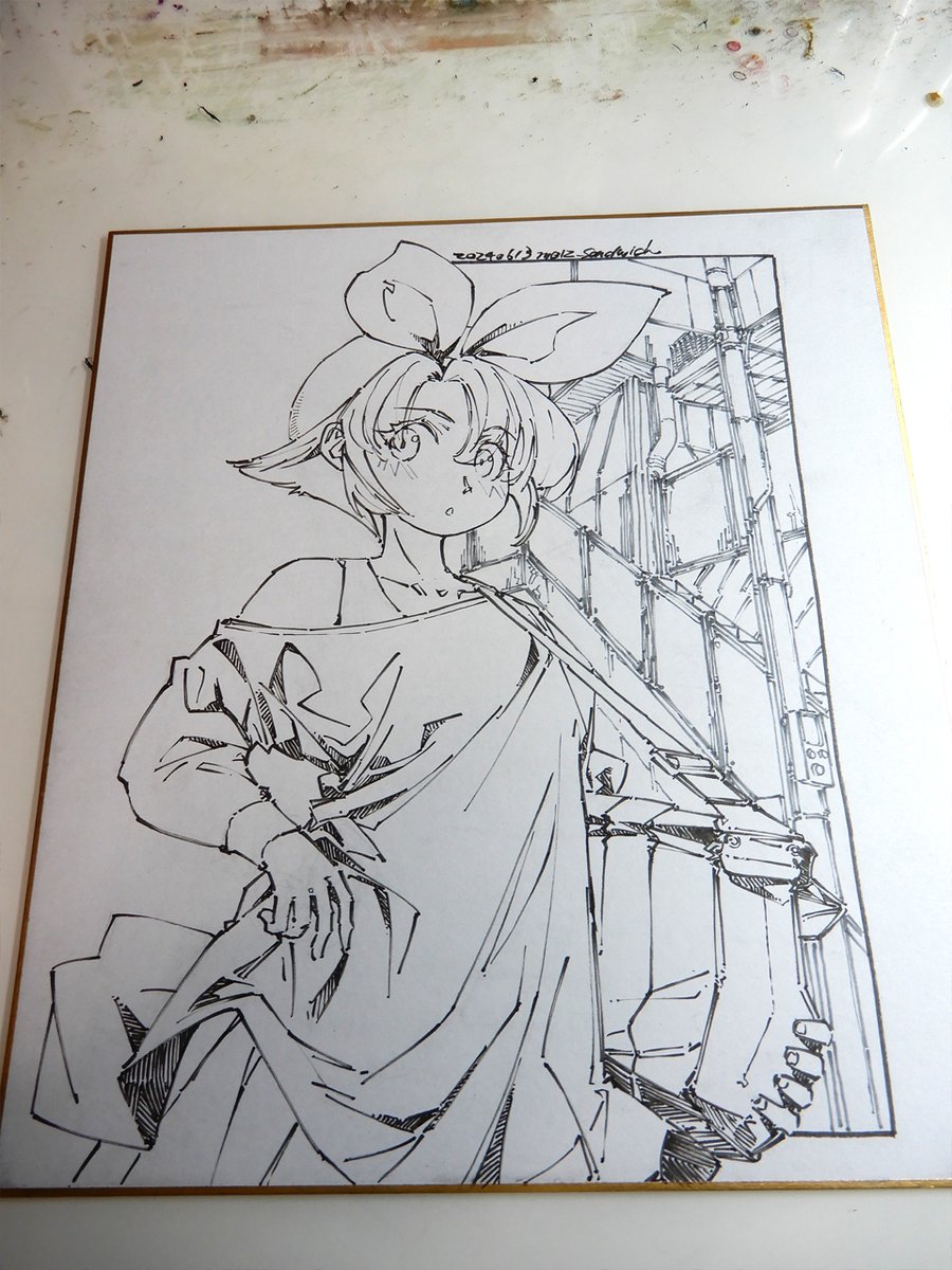 新規影つけと線画。 