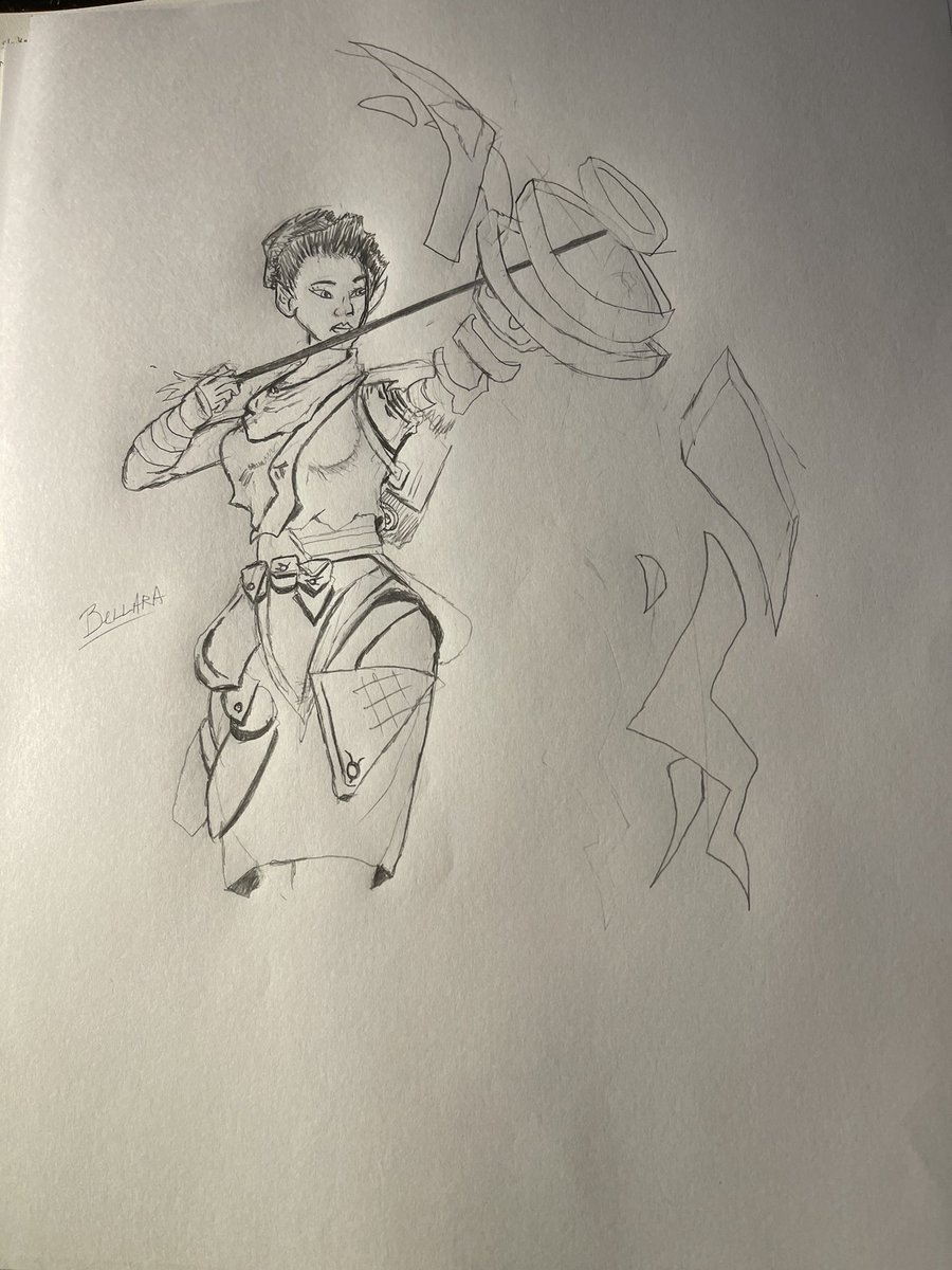 I’m mostly disappointed in #dragonage #theveilguard 

So, I sketched a hopefully much less Disney-fied version of Bellara.