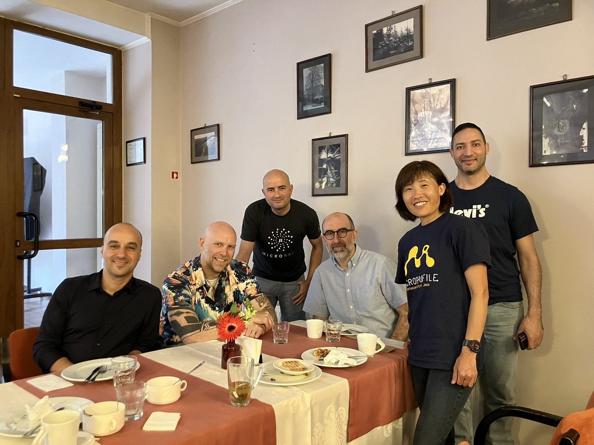 Emily Jiang (@emilyjiang@bsky.social) (@emilyfhjiang) on Twitter photo Great chat with the fellow speakers #TechWeekRO #bucharest <a href="/jorgemjfonseca/">Jorge Fonseca ☁</a> <a href="/alvaro_sanchez/">Álvaro Sánchez-Mariscal</a> <a href="/_tamanm/">Mohamed Taman 🇵🇸</a> @zerokoll <a href="/ezimuel/">Enrico Zimuel</a> ! Get ready for my talk today #TechWeekRO <a href="/MicroProfileIO/">MicroProfile</a> <a href="/OpenLibertyIO/">openlibertyio</a> #Java Great chat with the fellow speakers #TechWeekRO #bucharest <a href="/jorgemjfonseca/">Jorge Fonseca ☁</a> <a href="/alvaro_sanchez/">Álvaro Sánchez-Mariscal</a> <a href="/_tamanm/">Mohamed Taman 🇵🇸</a> @zerokoll <a href="/ezimuel/">Enrico Zimuel</a> ! Get ready for my talk today #TechWeekRO <a href="/MicroProfileIO/">MicroProfile</a> <a href="/OpenLibertyIO/">openlibertyio</a> #Java