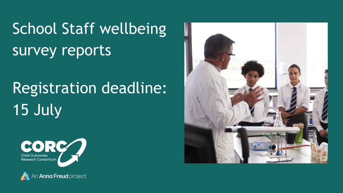 If your #education setting would like a report on your staff's #wellbeing before this final term ends, please note that the deadline for registering for our staff survey is 15 July.  Providing you with data to end the year/inform the new #school year. 
⬇️ 
orlo.uk/1Vanu