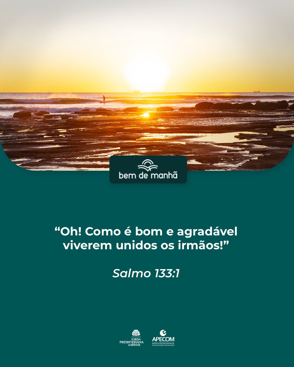 ipboficial's tweet image. Bem de Manhã: Comece o dia meditando na sabedoria de Deus.

“Oh! Como é bom e agradável viverem unidos os irmãos!”

Salmo 133:1