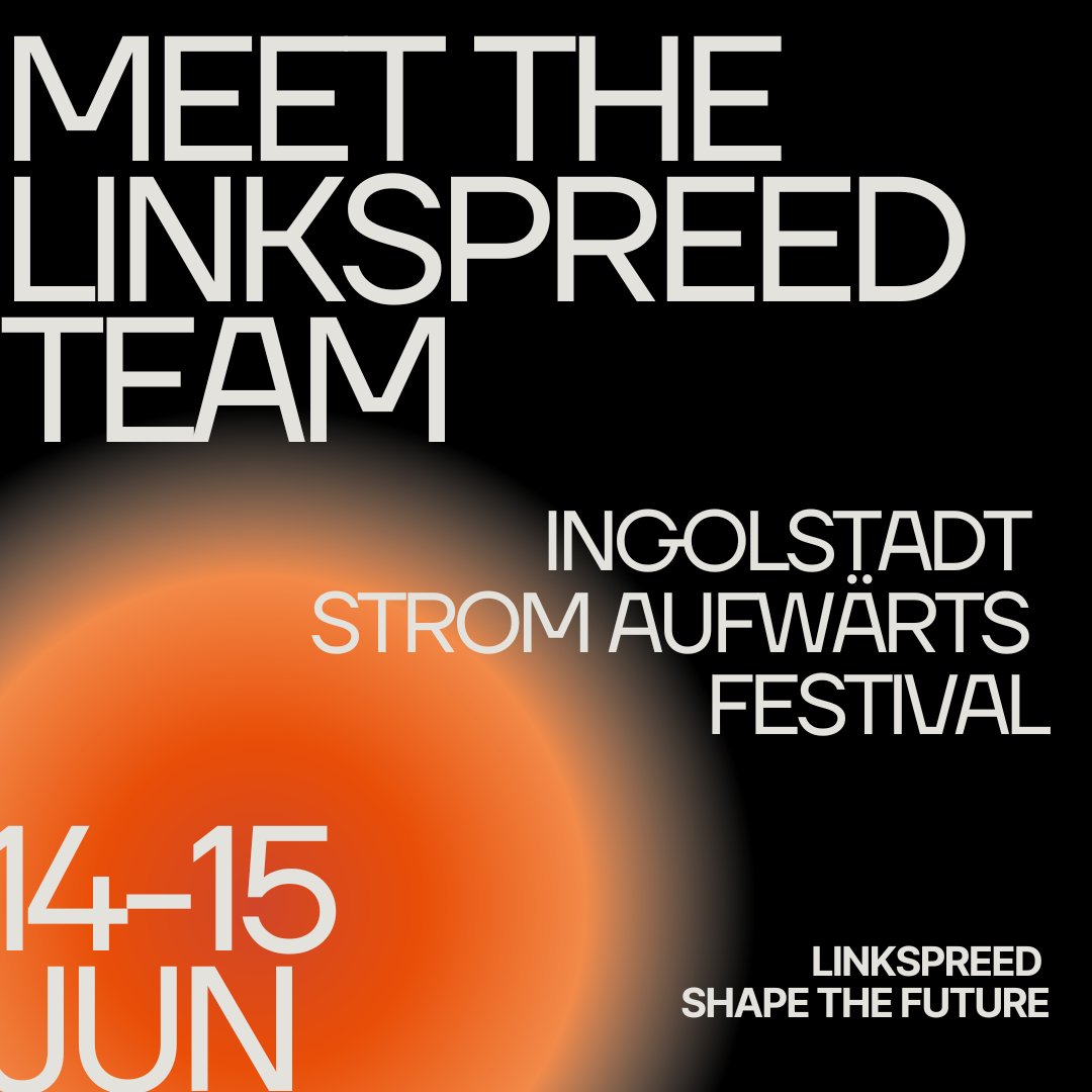 linkspreed's tweet photo. 🚀 Hey #Ingolstadt! Today and tomorrow (June 14-15), you can meet the @Linkspreed team at the Stromaufwärts Festival! Stop by and experience the future of #Web4Community 🌐✨ More info on the event organizer's page. #Stromaufwärts #TechEvent #MeetTheTeam https://t.co/HJgmJ8Fgvz
