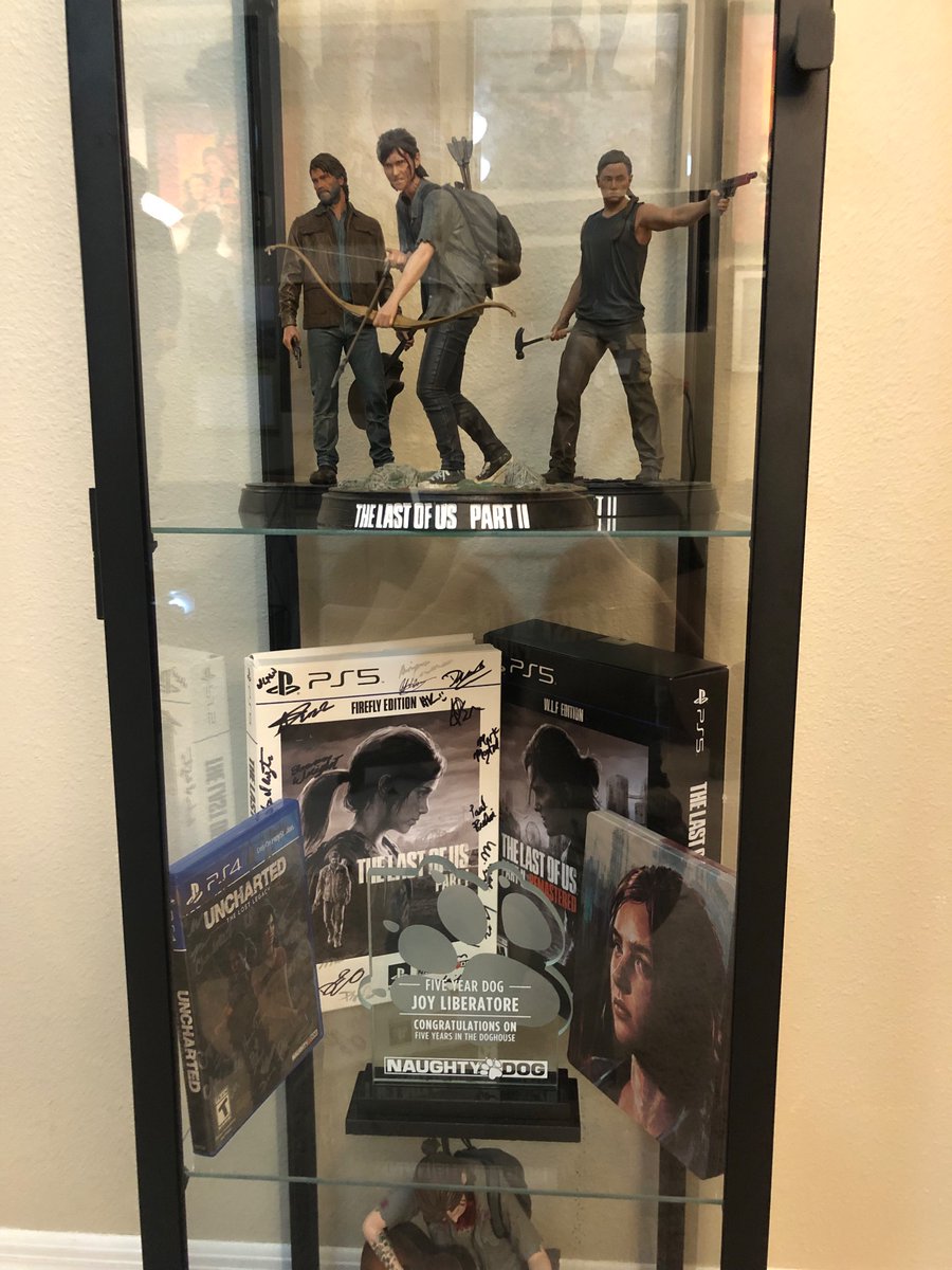 I want to do some more rearranging and adding of more things, but here’s my Naughty Dog (but mostly TLOU2) cabinet! I realized that I’ve been here for SEVEN years now???? 🤯