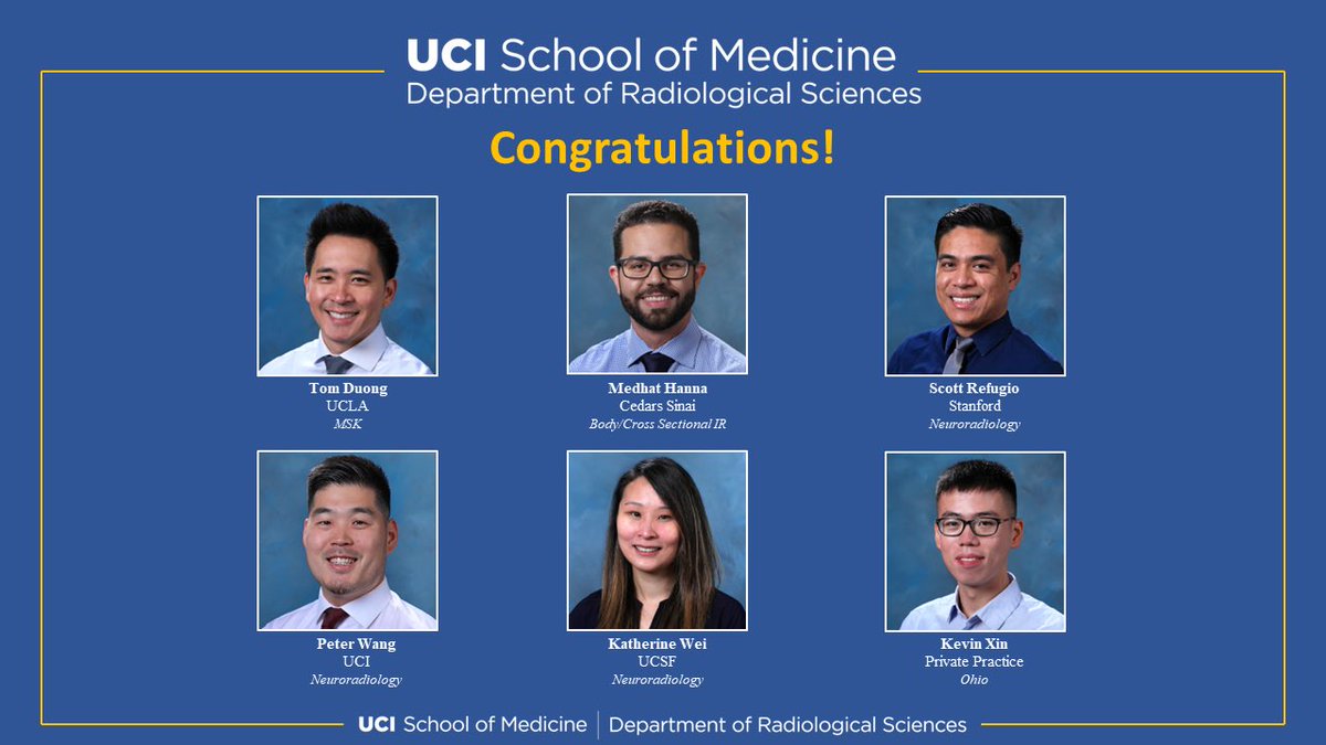 UCIradres's tweet photo. Celebrating our R3 class on a successful fellowship match! Here’s to the next chapter! #MatchDay #FellowshipBound #FutureRadiologists 🎉🎊🎉 https://t.co/9LkXWi782W