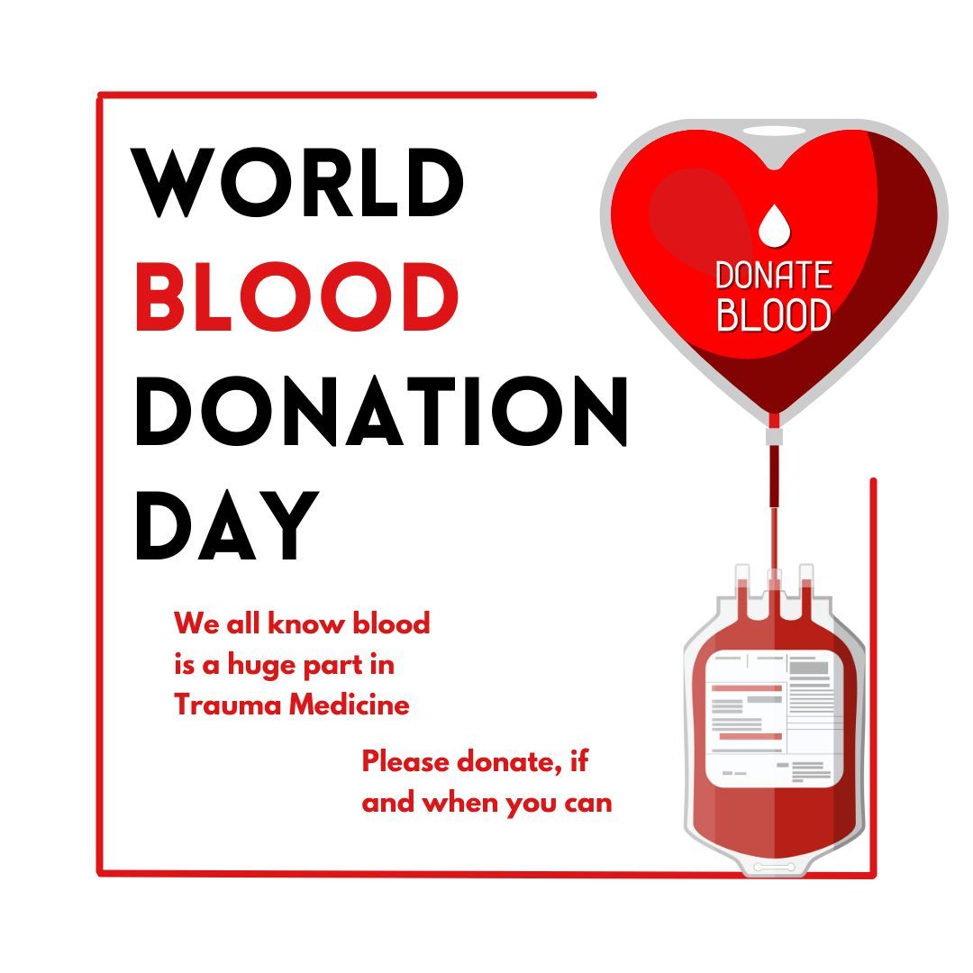 Today is #WorldBloodDonationDay 💉 🩸  Blood has a huge impact within #TraumaMedicine and it is always needed. If you can, please donate as often as you are able. #BloodDonation #BloodTransfusions #PHEM #HEMS