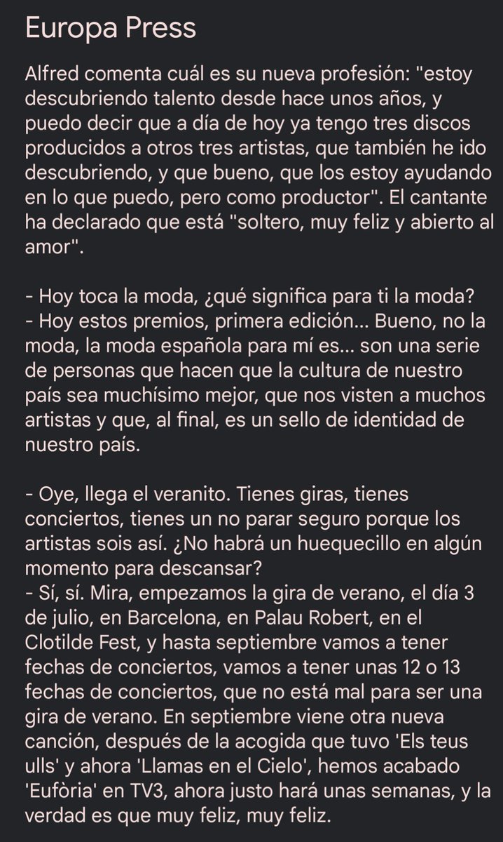 CA2LOTA's tweet image. 🎙️ | Entrevista de #EuropaPress a @alfredgarcia en la gala de Premios de la Academia de la Moda Española. 
#PremiosModaRTVE 

👉🏼europapress.tv/reportajes/881…