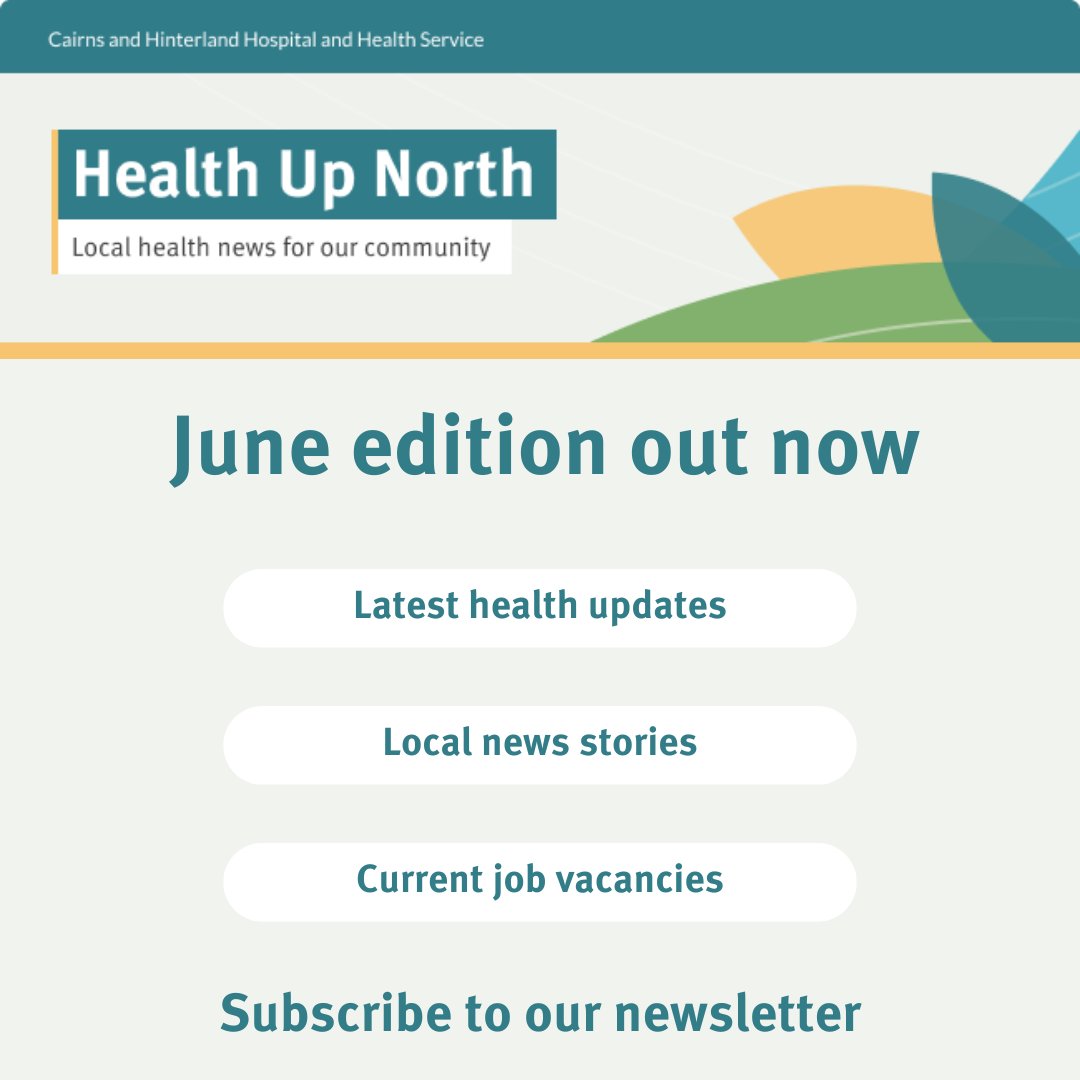 Our June Health Up North newsletter is out now!

Read the latest health updates, local news stories and job vacancies.

You can read it here app4.vision6.com.au/em/message/ema…

Want to get the latest directly into your inbox?
Subscribe now ow.ly/ZlRn50RGF7O