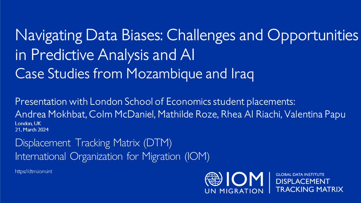 DTM_IOM's tweet image. Interested in learning how data bias can skew aid distribution and hinder #humanitarian response efforts?

@LSEnews students recently collaborated with DTM to answer this question and explore AI solutions to tackle data biases. 

➡️ Watch bit.ly/DTM-LSE-Naviga…

#Data4Insight