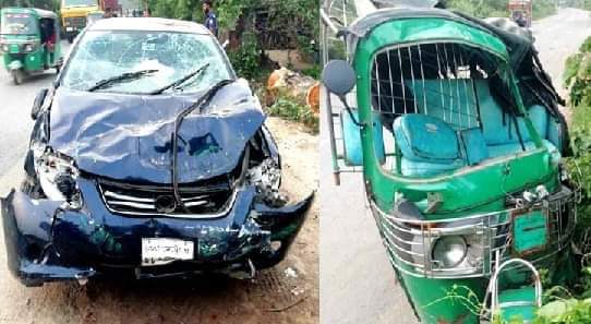 ব্রাহ্মণবাড়িয়ায় সিএনজি-প্রাইভেটকারের সংঘর্ষে নিহত-১ ও আহত- ৩