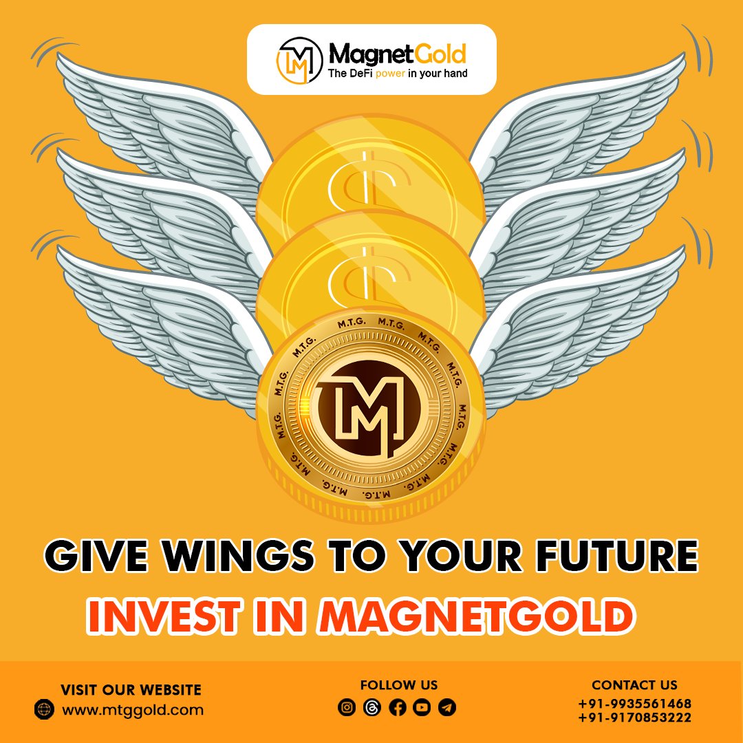 YMagnetgold's tweet photo. Give Wings to your Future Invest in MagnetGold🪙✨💫💴
.
#mtggoldinvestment #magnetgold #yourmagnetgold #tradecryptocoins #cryptoopportunity #cryptoinvestmentoption #investinyourself #stonks
.
This page doesn't give financial advice. Always do your own research before investing https://t.co/0o35CbrYUd