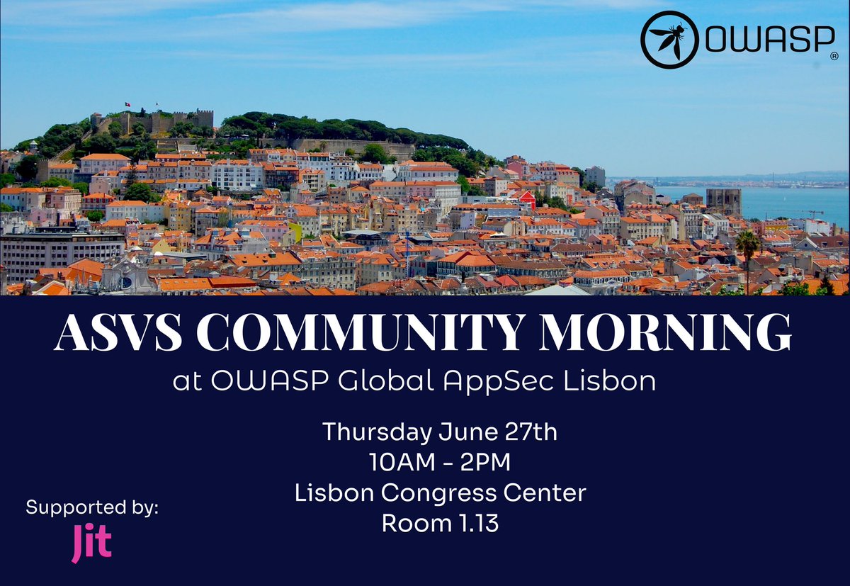 OWASP ASVS Project (@owasp_asvs) on Twitter photo Coming to the <a href="/OWASP/">OWASPĀ® Foundation</a> ASVS Community Meetup at Global AppSec Lisbon?
We need your input!
What would you like to see/do at the meetup? Let us know by answering a few questions:
docs.google.com/forms/d/e/1FAI⦠Coming to the <a href="/OWASP/">OWASP® Foundation</a> ASVS Community Meetup at Global AppSec Lisbon?
We need your input!
What would you like to see/do at the meetup? Let us know by answering a few questions:
docs.google.com/forms/d/e/1FAIā¦