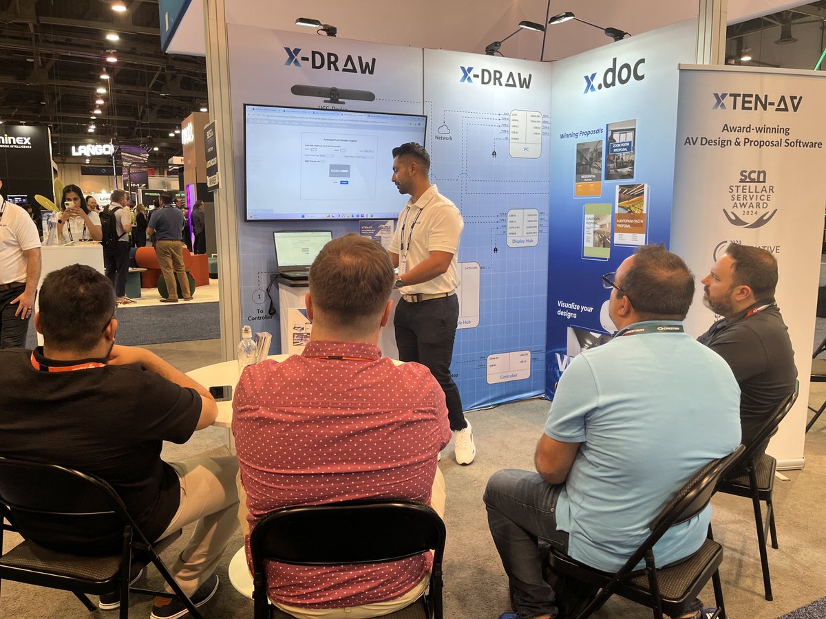 alyssa_borelli's tweet photo. Head to ⁦@xten_av⁩’s booth at #InfoComm24 for a demo on X-DRAW, X-VRSE, x.doc and more! 📍 C9063 #VR #AI #avtweeps https://t.co/ZLkssfv6Xb