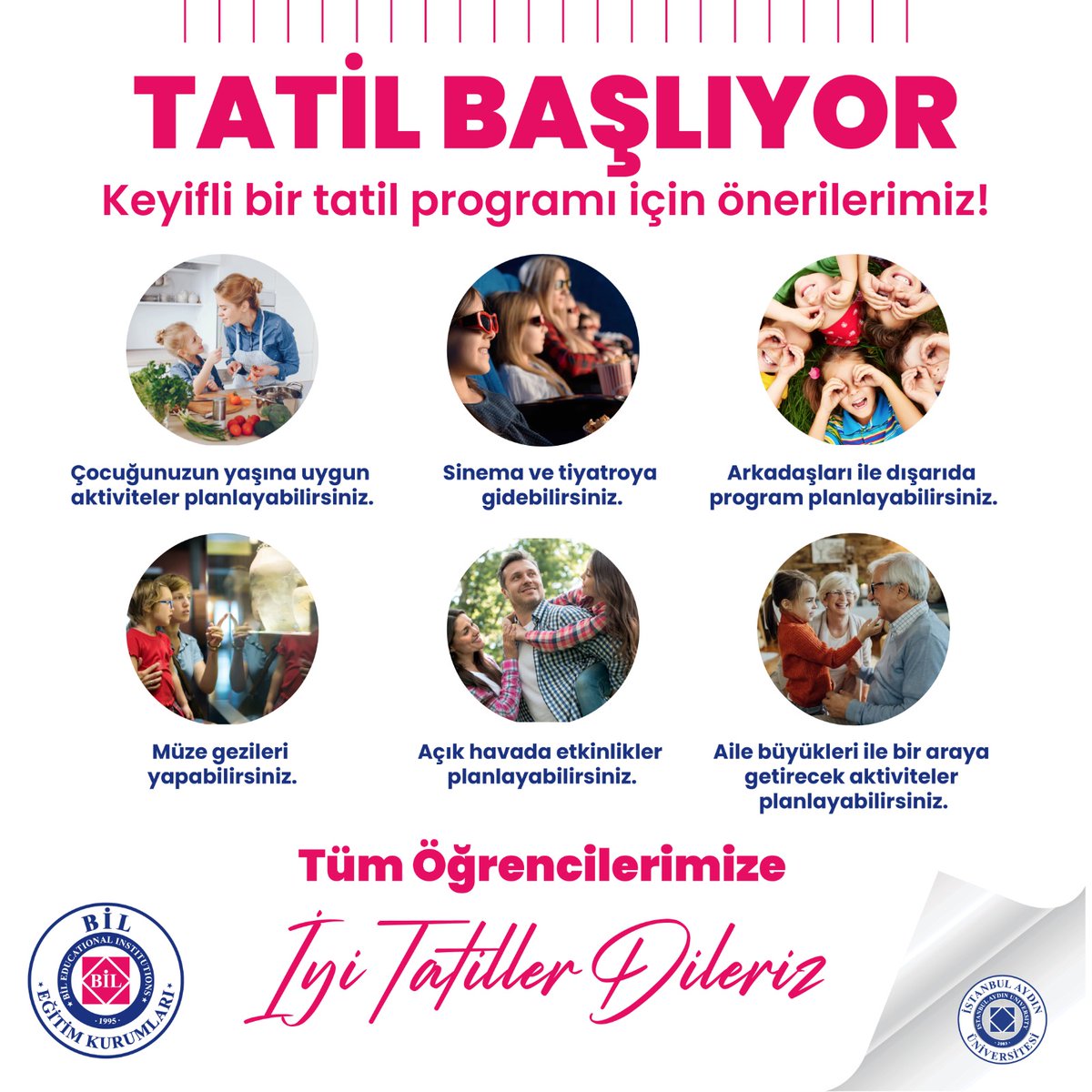 bilkolejleri's tweet photo. TATİL BAŞLIYOR!

Keyifli bir tatil programı için önerilerimiz var 👇 https://t.co/zOdUvpSww7