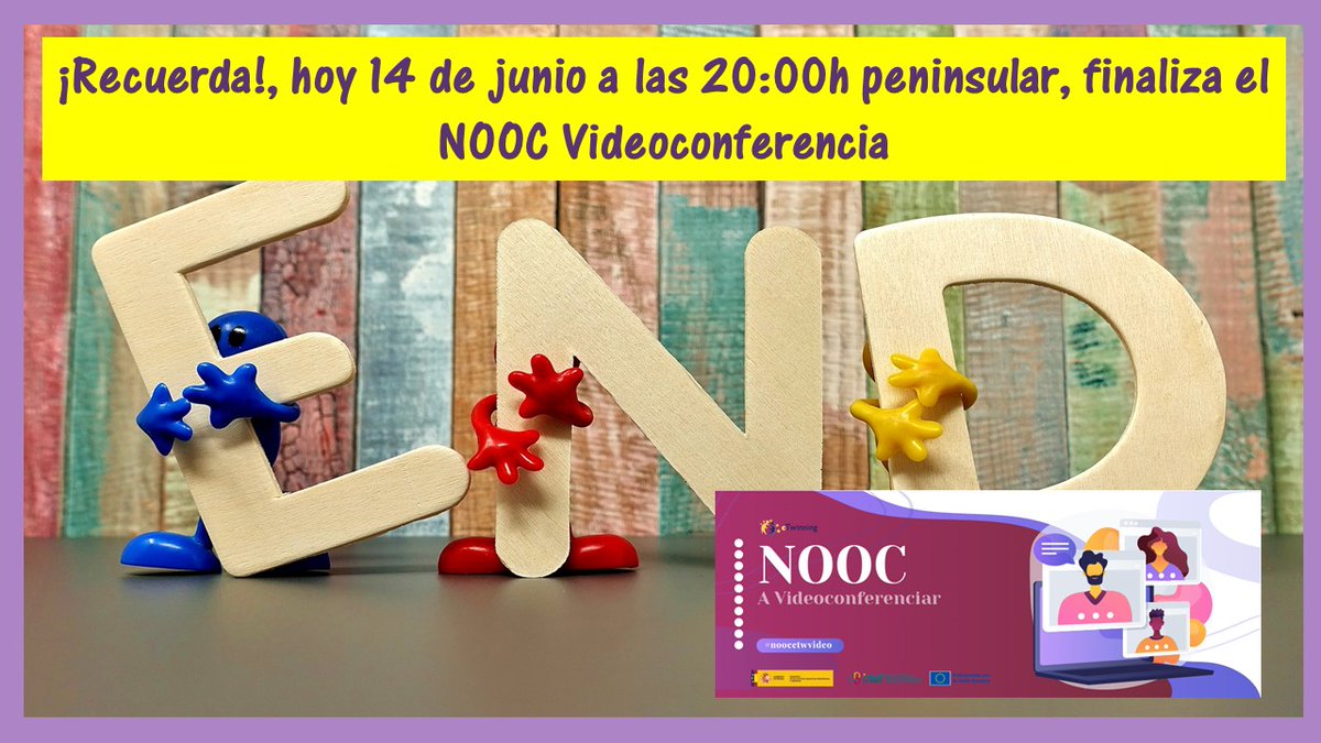 👉¡Hoy finaliza el NOOC #noocetwvideo  'A "videoconferenciar" en <a href="/eTwinning_es/">eTwinning España</a> (5ª edición)'!
⌚️¡Todavía estás a tiempo de completar el reto y enviarlo, además conseguirás tu insignia digital!🎖️
📝Inscríbete en enlinea.intef.es/courses/course…?
👌¡Vamos!
<a href="/educaINTEF/">Educación INTEF</a>