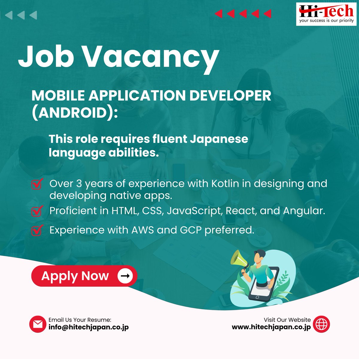 hitechrecruitjp's tweet photo. Apply Now!
Join our team and build global connections! Our client is seeking skilled IT profiles. Submit your CV, and our expert recruiter will get back to you.

Stay tuned for more job opportunities by following our page!

#hitechjapan #東京 #日本 #japan #recruitment #japanjobs https://t.co/D6iZIrniwG
