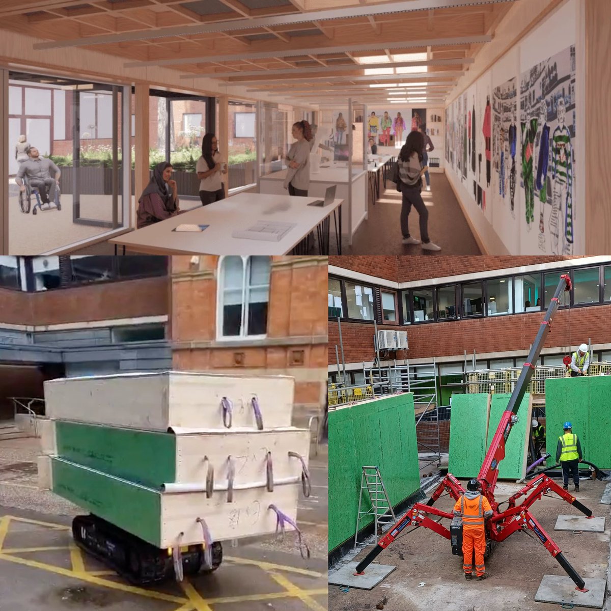 Built in a courtyard with a tiny access way, we used our robotic crawler &amp; Spider crane to install our preFABulous low-carbon build systems!

We use our AI everyday, our Agile Intelligence! 

If you have a challenging site, give us a call, and we will AI it!
🌱🌾🌳🕸️🤖🏗️🏡🌍💚