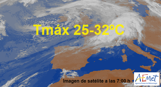 AEMET_Baleares's tweet photo. Cielo poco nuboso o despejado para hoy #viernes en #IllesBalears. Tmáx 25-32ºC, las más altas se darán en el norte de #Mallorca e #Ibiza. Viento moderado del sur y sureste.
https://t.co/c9dazv1DFJ https://t.co/QqHJ2qyOcl