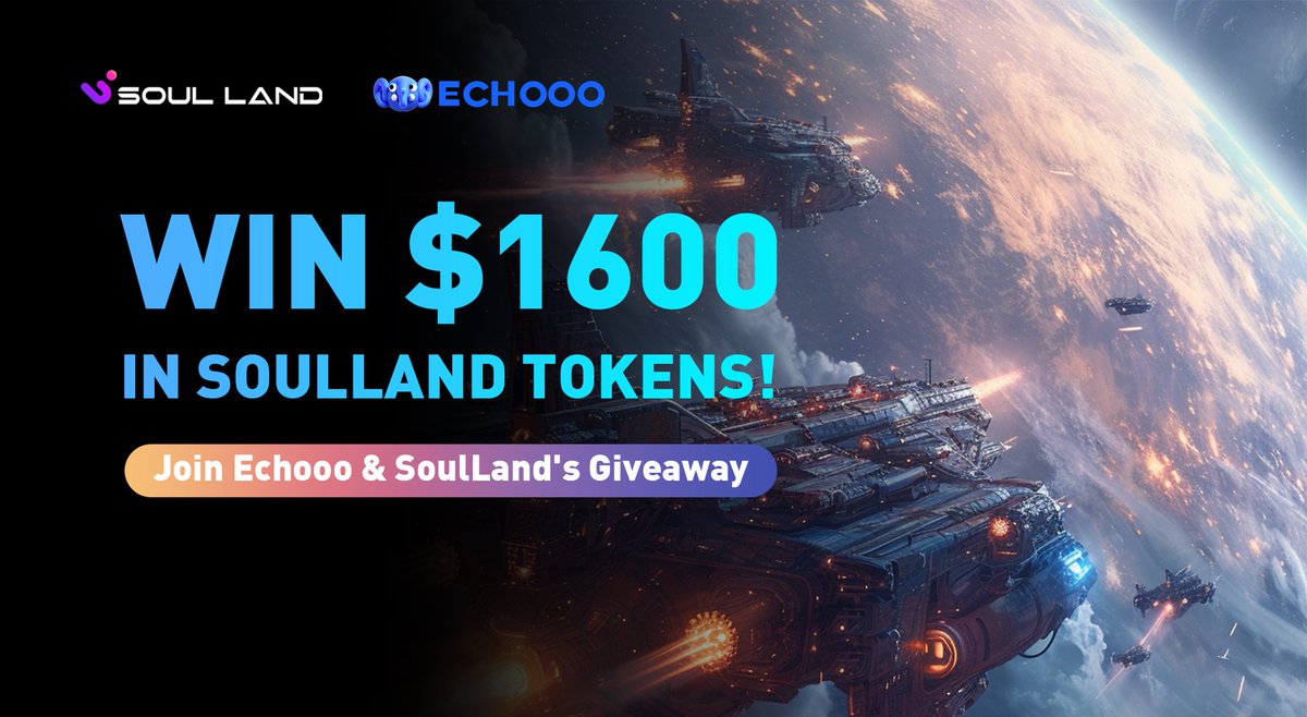 #Echooo teams up with #SoulLand for an exciting airdrop! 🎁

We're giving away SoulLand tokens worth $80 each to 20 lucky winners—totalling a massive $1600!

🌟 To enter:
Follow @Echooo_wallet &amp; @soulland_en 
Like &amp; RT &amp; Tag 3 friends

#Giveaway